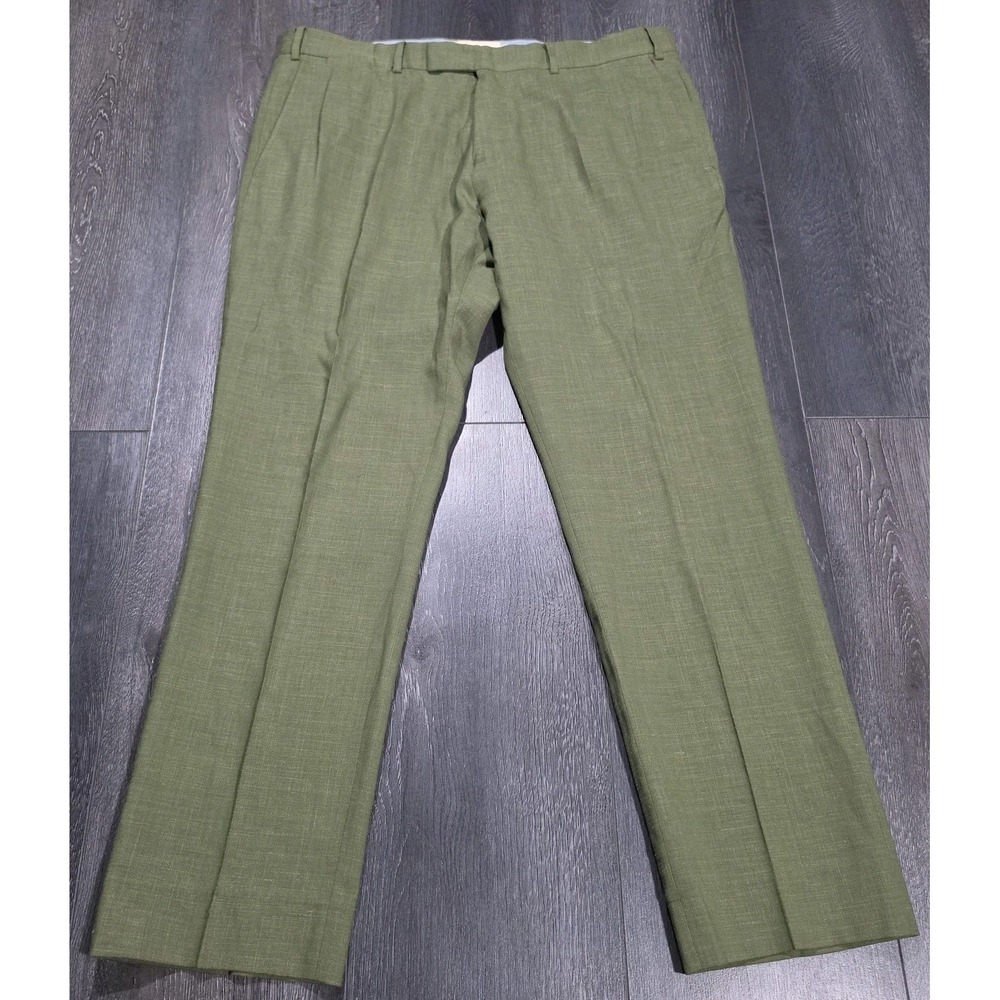 Taylor Stitch The Telegraph Trouser Men 34x29 Olive Green Wool Linen Blend